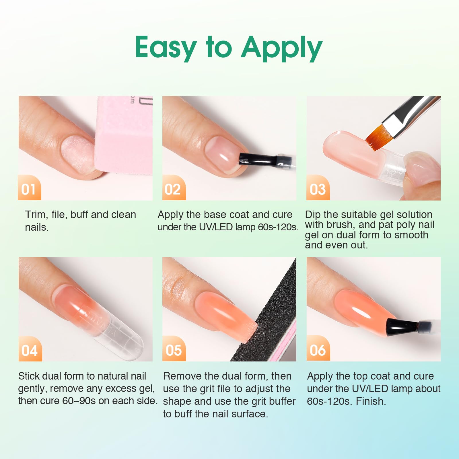 ROSALIND Kit UV Acrygel pour Ongle Complet, Poly Extension d'ongles en Gel 8 Couleurs 10 ml Avec Lampe UV, Base & Top Coat et Outils de Manucure, DIY Nail Art Ongles Gel Complet Kit pour Débutant