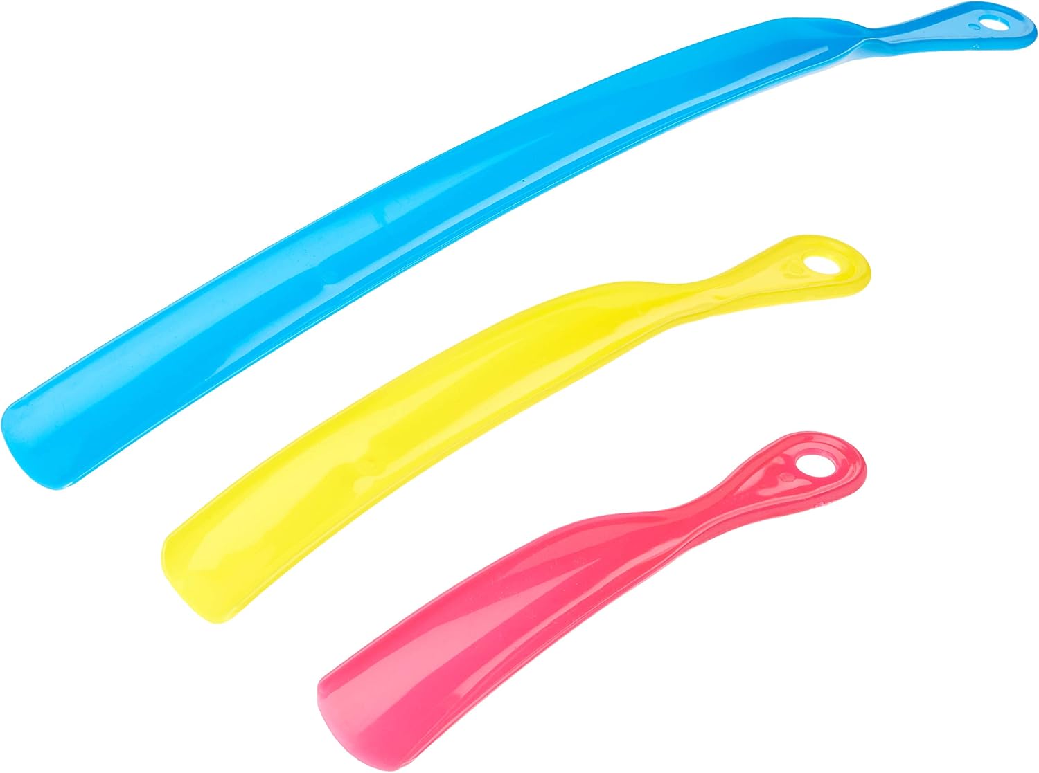 Home & Style Shoehorn Value Pack School Home Gym- 3 Assorted Sizes - Ideal for Long or Short Boots - Men & Women - Very Professional Look and Comfy Design Vibrant Colors