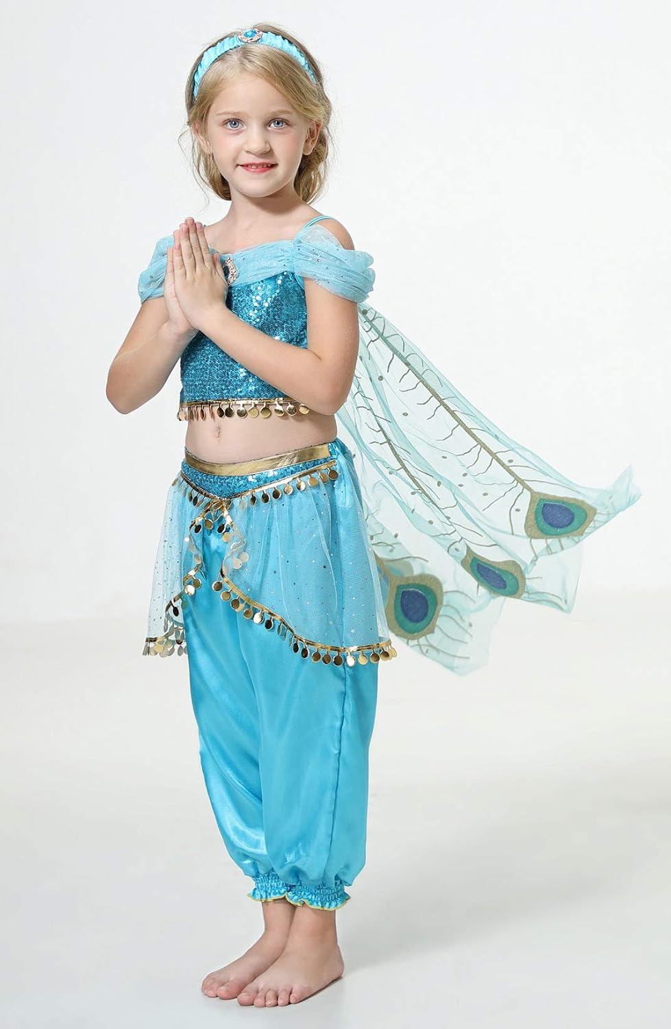 Eones Style ジャスミン衣装 子供用 アラビアン プリンセス ドレス ダンス衣装 コスチューム マント 5点セット 110cm 乗用玩具一般 Fincalashigueras Com