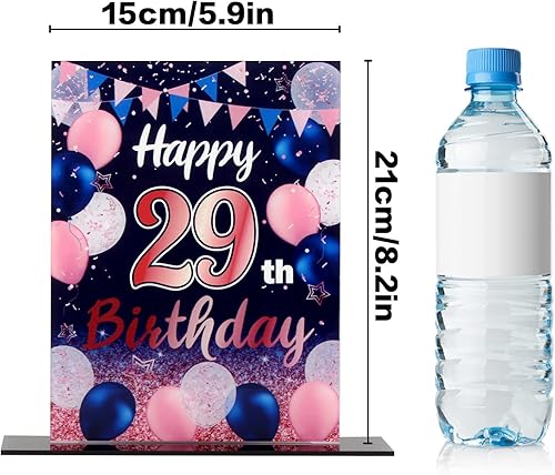 Miniatura 37 de LINGTEER Happy 11th Birthday Decorations, 2Pcs Black&Gold Stand Print Acrylic Table Centerpieces Backdrop Board- Cheers to 11 Years Old Fun Birthday