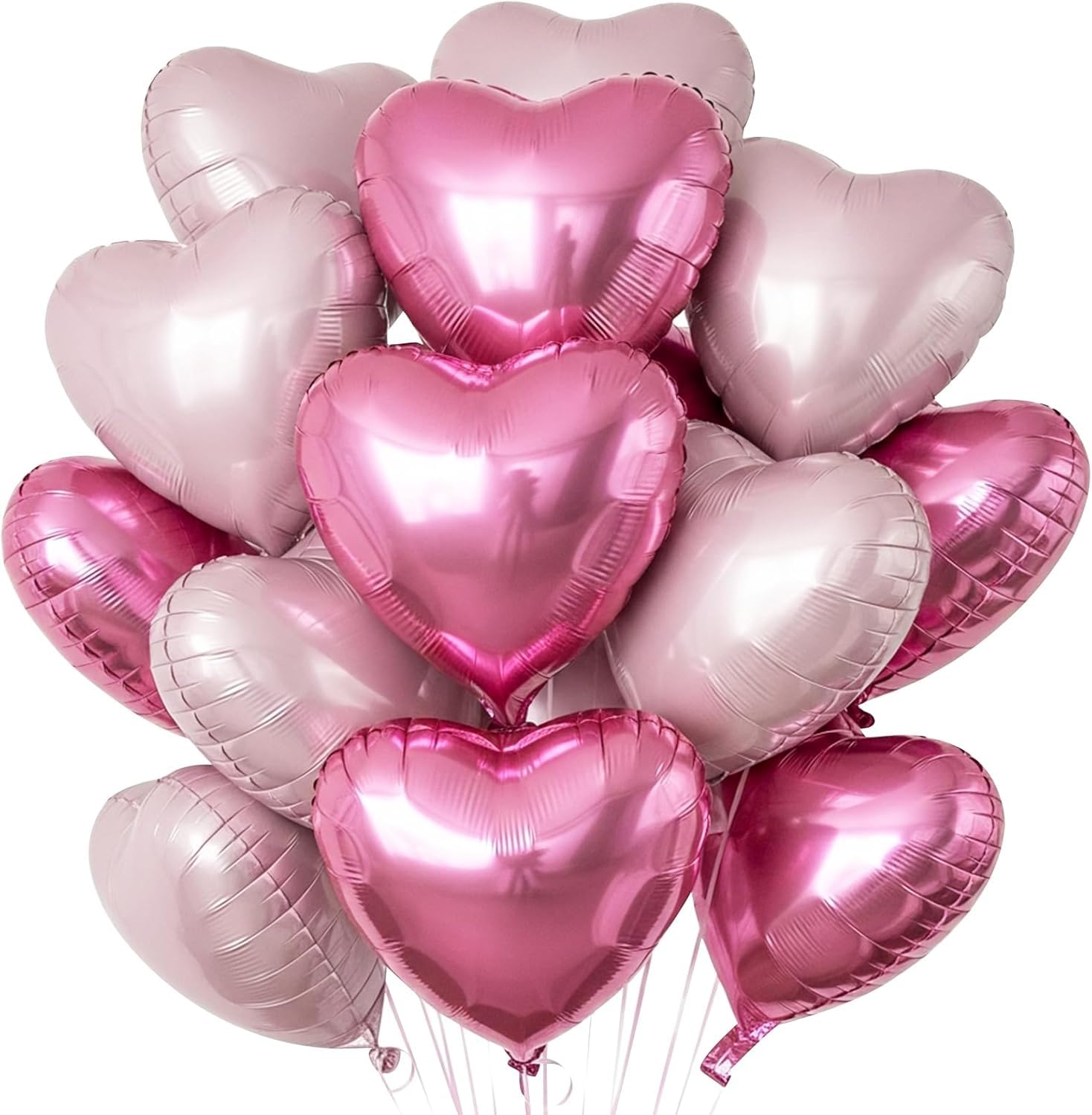 DecoGlee 30Pcs 18 Inch Balloons Pink Light Pink Heart Shape Foil Mylar Banners Decoration for Birthday Valentine's Day Wedding Bridal Shower Anniversary Engagement Party Supplies โ image 1
