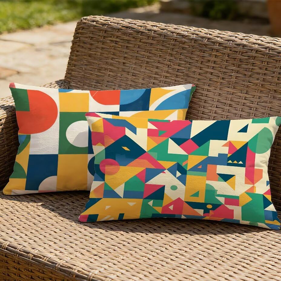 Funda de cojín lumbar exterior impermeable 40x60 set de 2 jardín