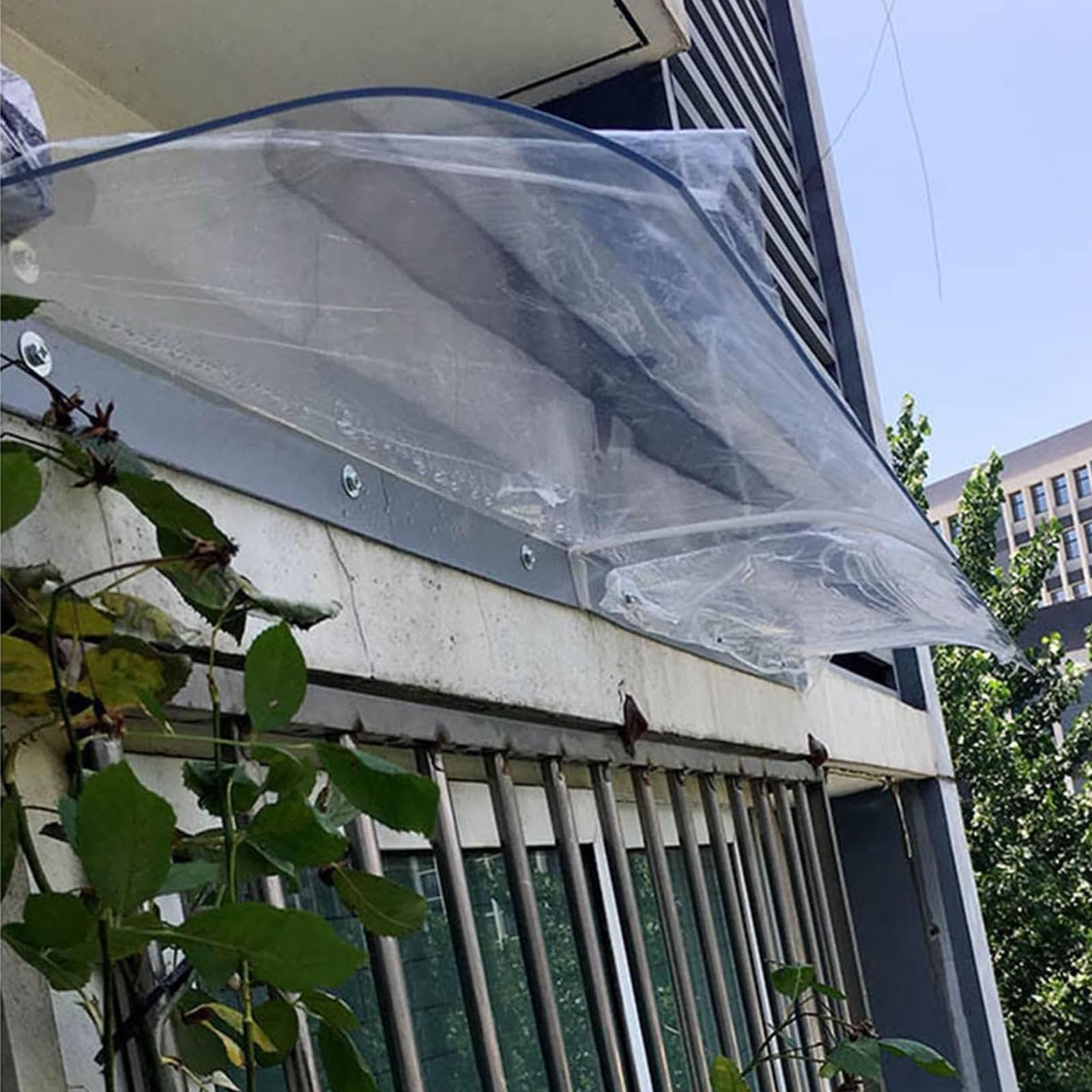 Toldo para puerta delantera, 3,5 mm de grosor, transparente, invisible, resistente a los rayos UV, jardín, patio, techo, lluvia, toldo C-40 x 220 cm