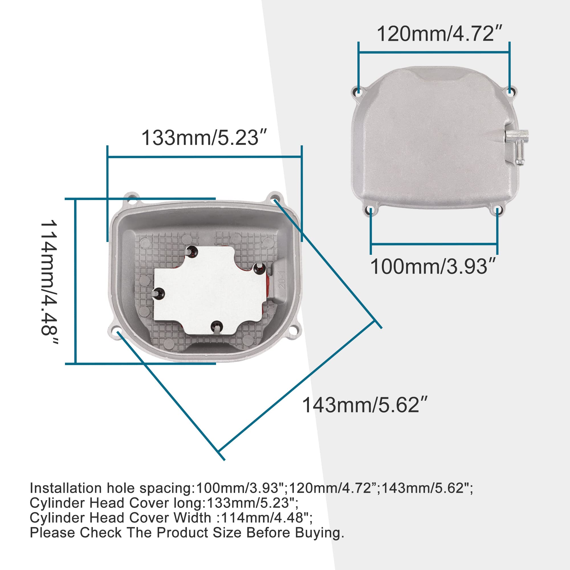 GOOFIT Tapa de válvulas de culata reemplazo para GY6 4 tiempos 125cc 150cc Piezas Scooter chino Motocicleta Repuesto de motor 157QMJ ATV Go Kart Buggy Ciclomotor