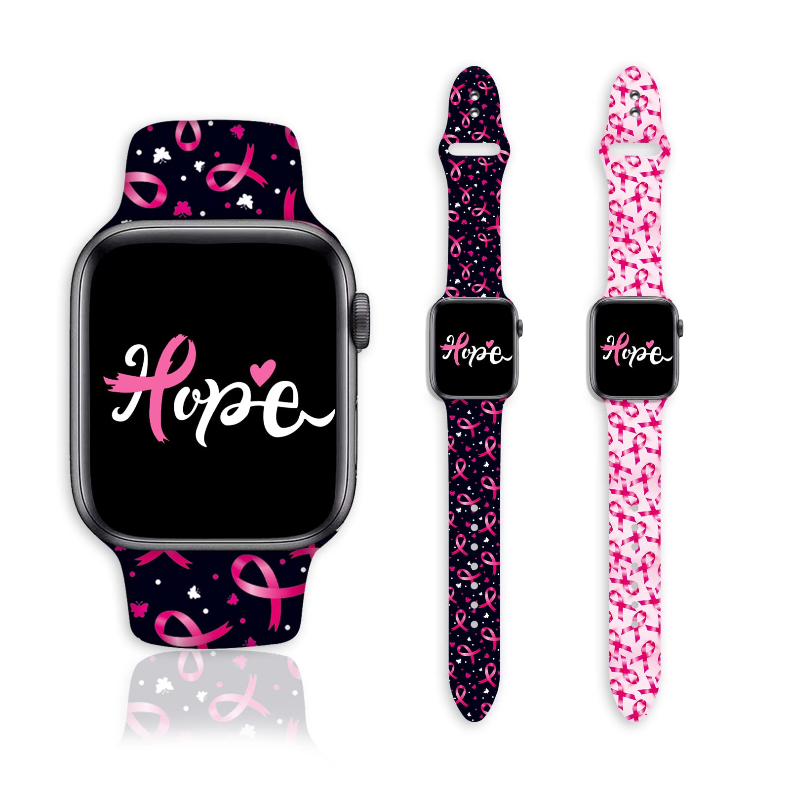 Geekism 2 Pack Holiday Watch Bands Compatible with Apple Watch 38mm/40mm/41mm/42mm/44mm/45mm for iWatch SE/Series 7 6 5 4 3 2 1, Replaceable Soft Silicone Sport Watch Bands for Women Men