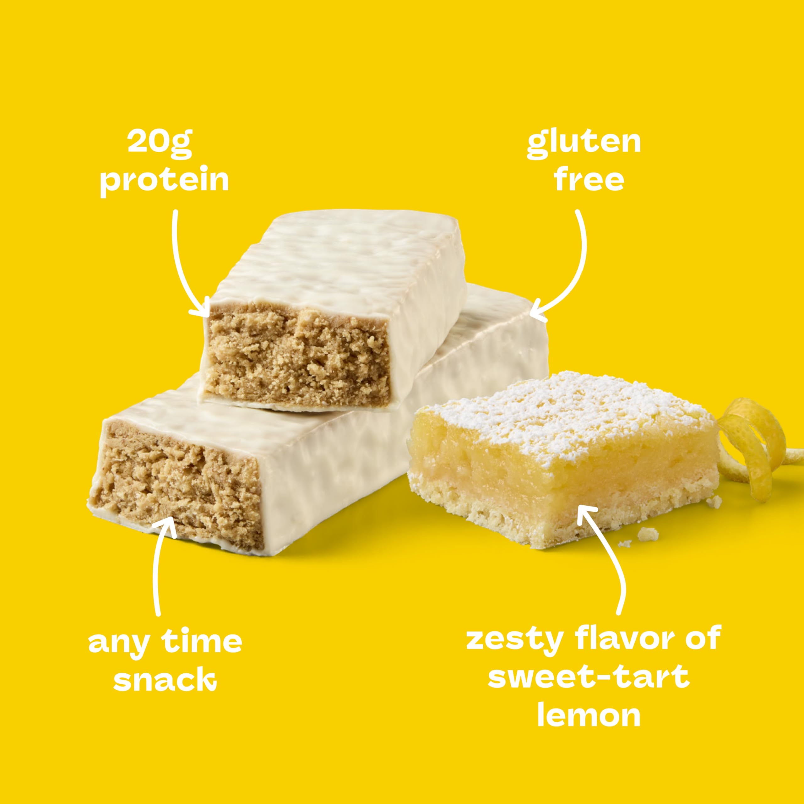 think! Protein Bars, High Protein Snacks, Gluten Free, Kosher Friendly, Lemon Delight, Nutrition Bars, 2.1 Oz per Bar, 10 Count (Packaging May Vary)