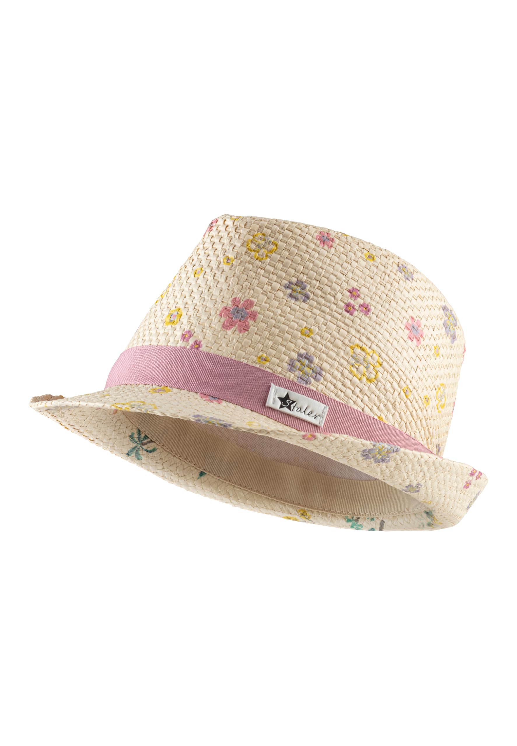 Sterntaler Strohhut Blumen - Sommer Hut mit Allover Blumen Print - UV-Schutz 50+ Sonnenhut - Mädchen Hut - Baby und Kinder Sommer Kopfbedeckung