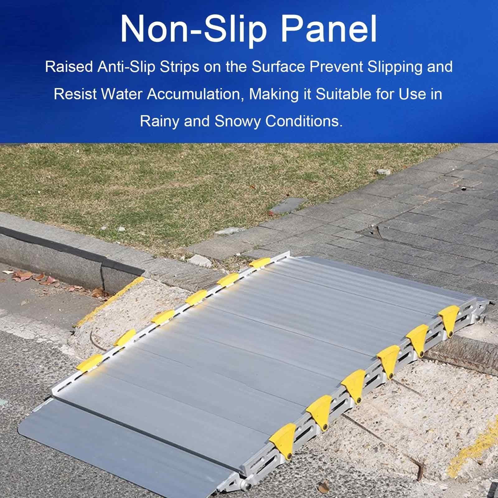 Rampas para Silla de Ruedas para Escalones de Casa de 105cm, 137cm, 167cm y 76cm de Ancho, Rampas para Umbrales de Puertas con Capacidad de 350 a 500 Kg, Aluminio Enrollable(167cm/66in)