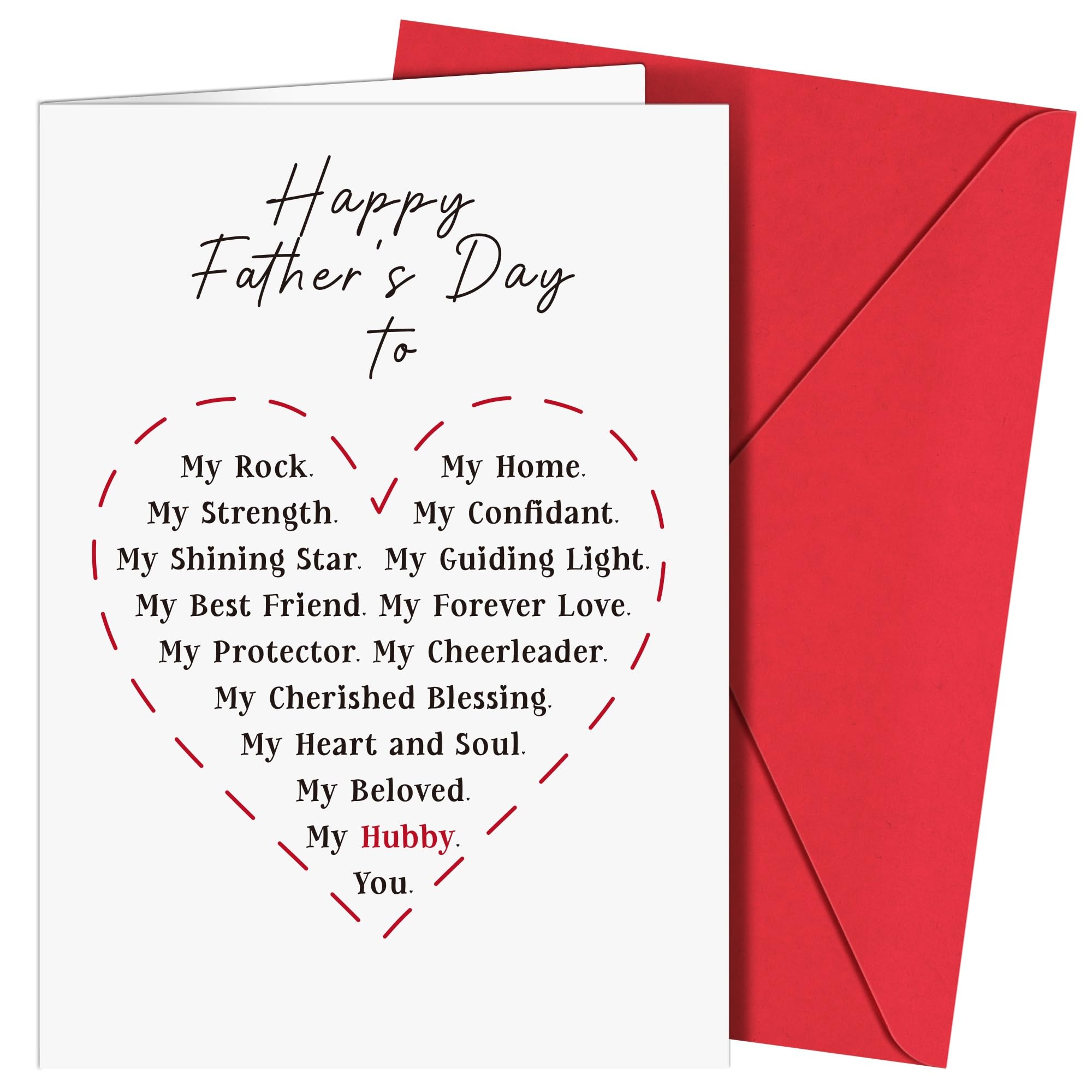 BFFPOSI Fathers Day Card for Husband - 5X7 Love Poem Fathers Day Card from Wife with Envelope - Husband Father Day Gifts from Wife, Husband Father's