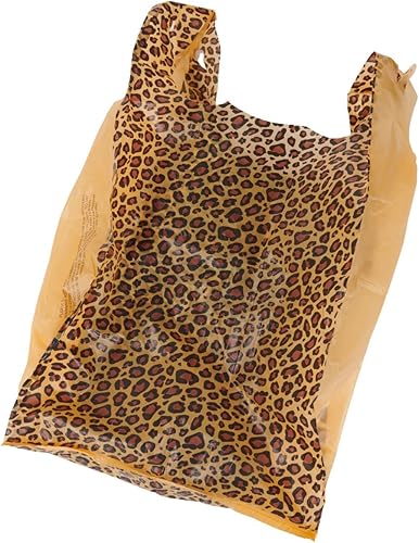 Miniatura 7 de SSWBasics Bolsas de plástico con estampado de leopardo mediano duradero para pequeñas empresas - 11 ½" x