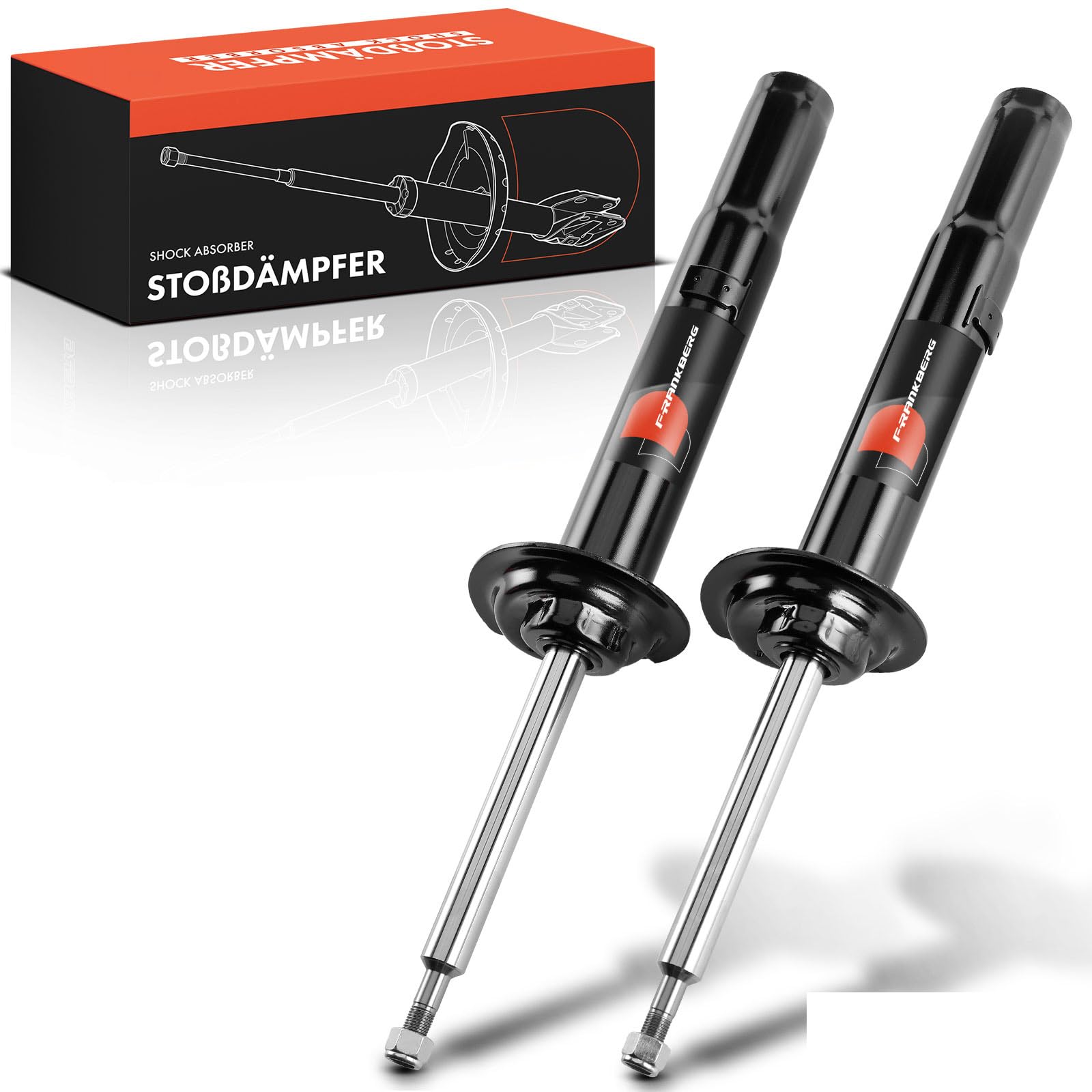 Frankberg 2 amortiguadores delanteros de 594 mm a presión de gas | Compatible con: Serie 5 E39, Serie 5 Touring E39