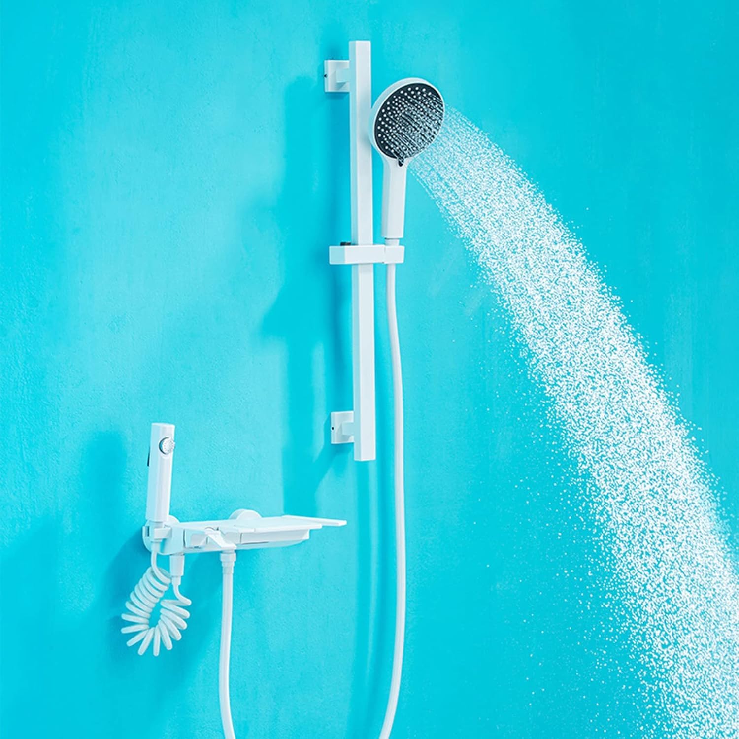 Mitigeur bain douche mural avec pommeau 3 modes et flexible