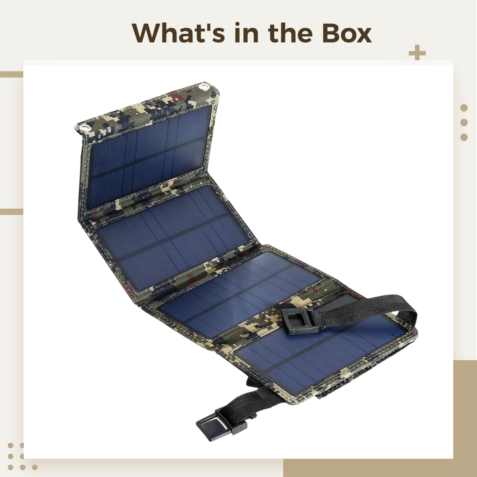 Składana zewnętrzna ładowarka solarna 20 W, kompaktowa torba do ładowania słonecznego, silikon monokrystaliczny, wyjście USB, zawiera 2 karabińczyki, do wędrówek, kempingu i aktywności na świeżym
