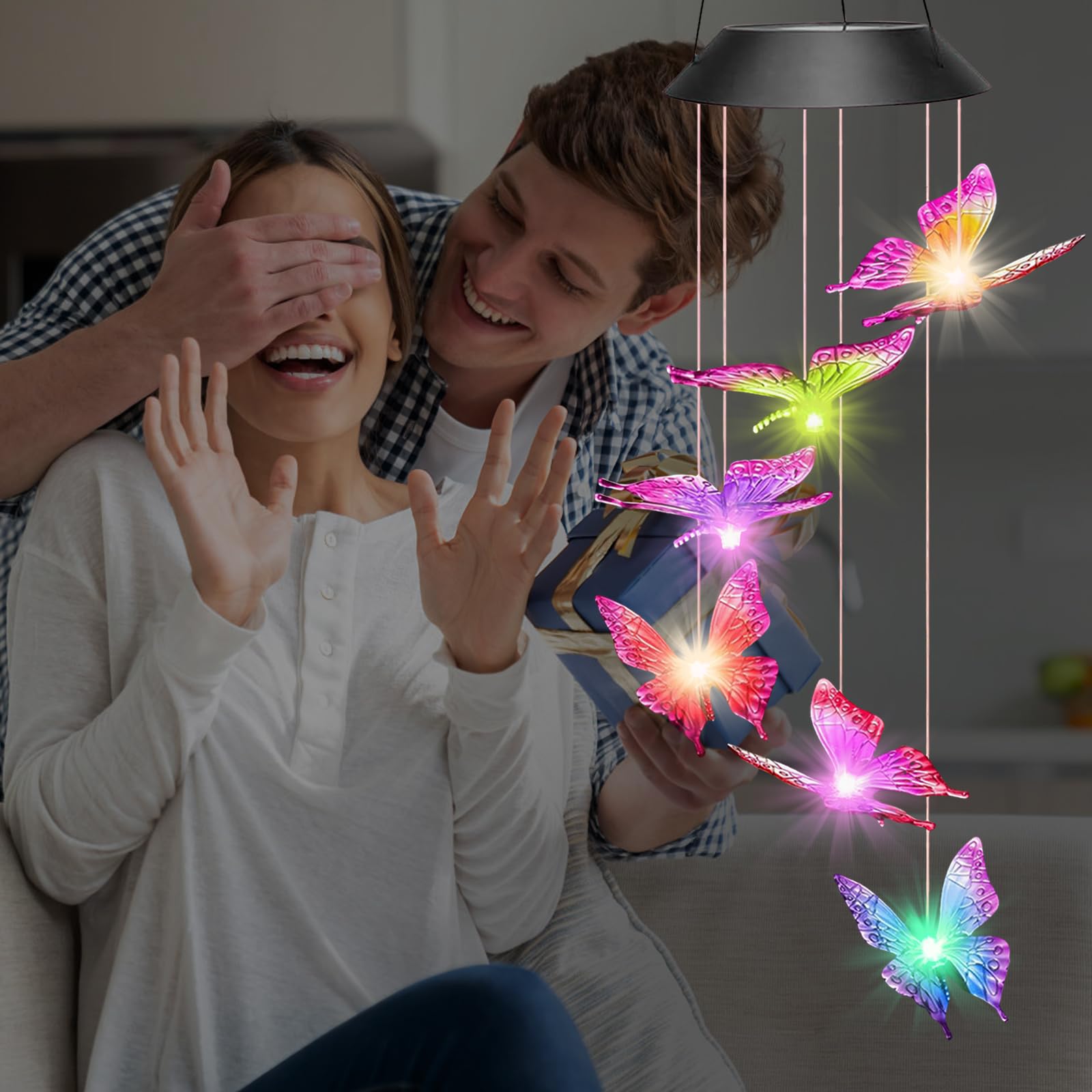 Luci Farfalla Decorazione, LED Campane a Vento, Hanging Campanella Impermeabile,Adatto per Decorazioni Esterne, Interne, Natalizie, di Halloween