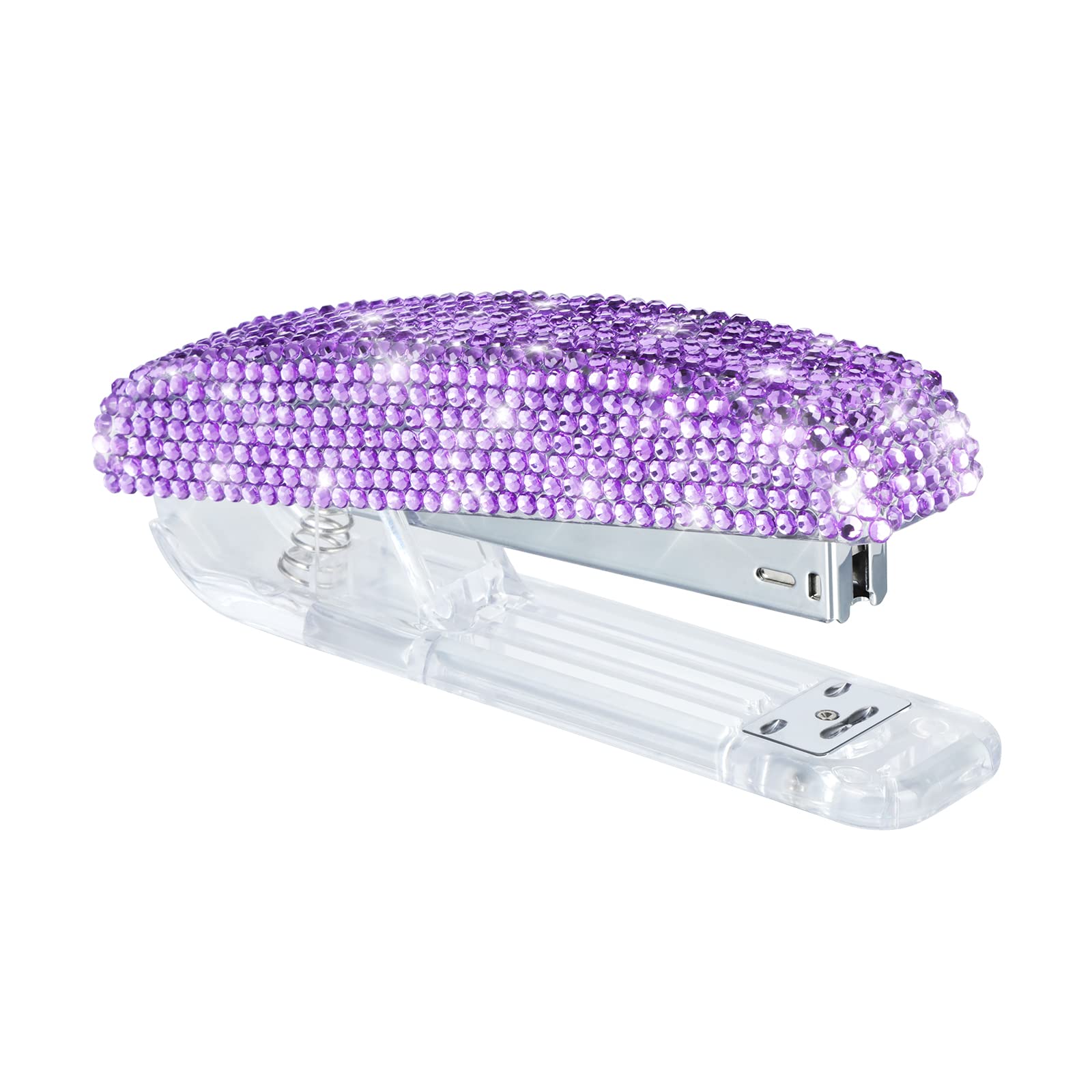 Pasted Diamond Crystal Handmade Bling Dazzling Stapler for Office, School, or Home (Purple)