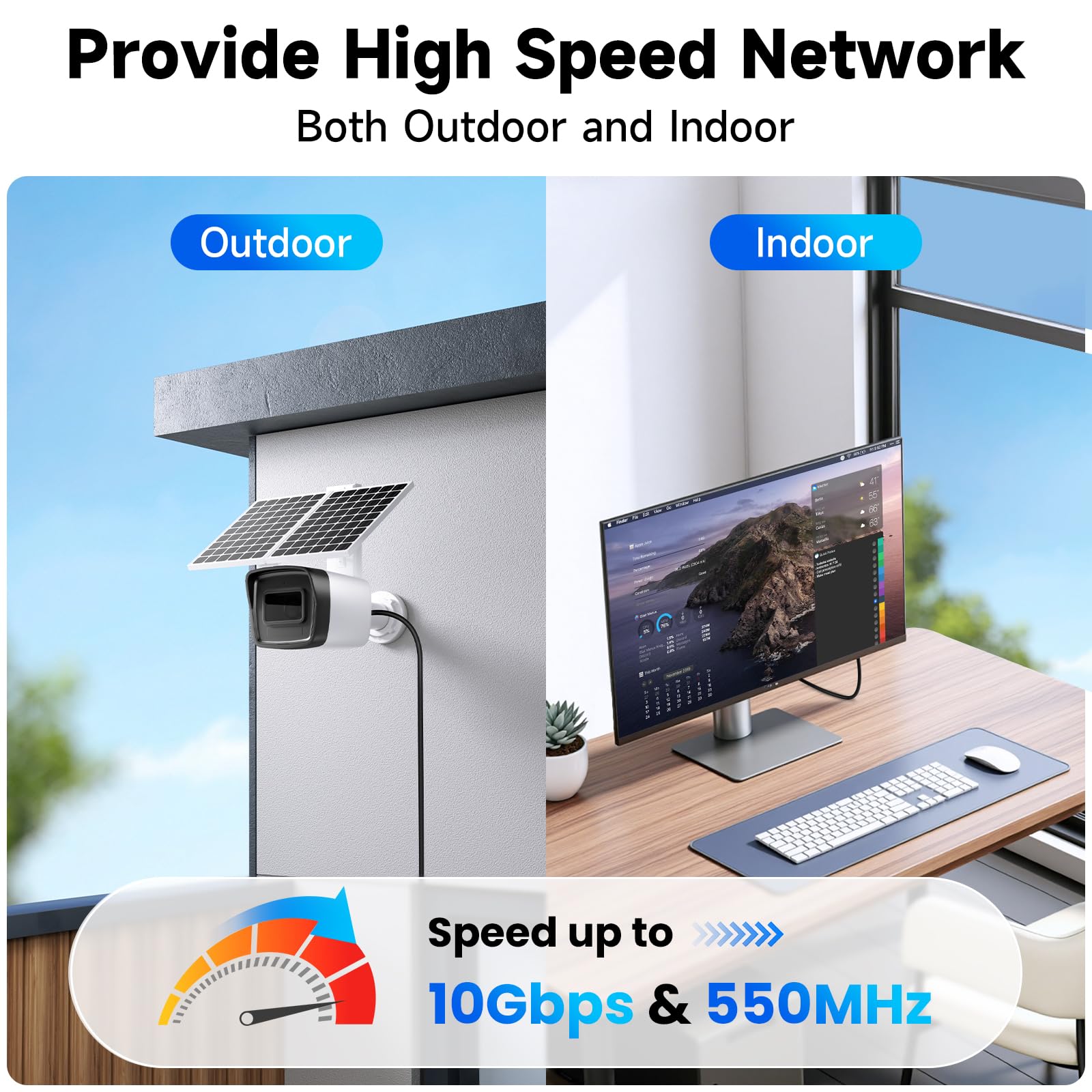 Cavo Ethernet Cat 6A 50Metri Esterno, Interramento Diretto Guaina Impermeabile in LLDPE UV, Alta Velocità 23AWG 10Gbps Cavo di Rete Internet Gigabit, CCA, UTP, 550MHz con 40 Fascette Nero