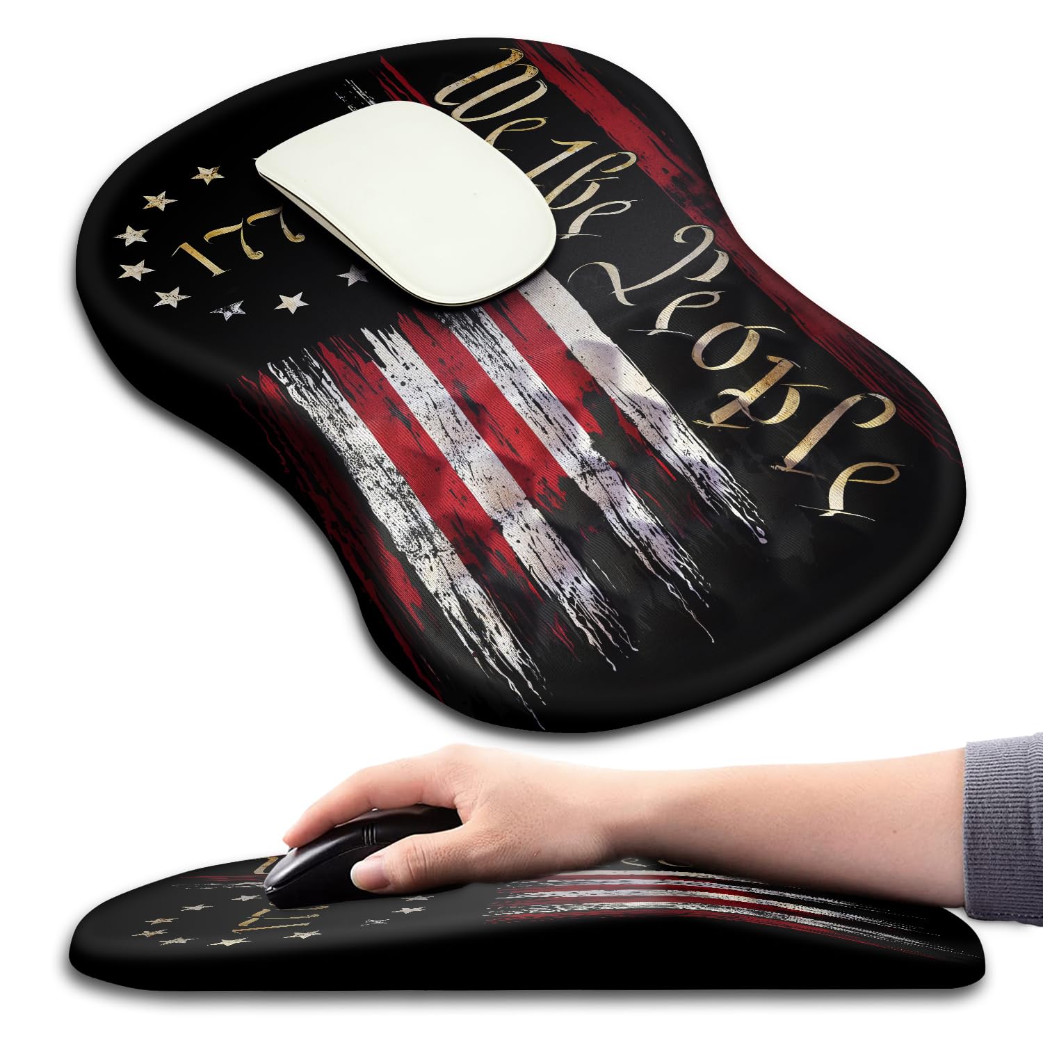 Hokafenle Alfombrilla ergonómica para mouse con diseño de masaje, reposamuñecas para aliviar el dolor con espuma viscoelástica y base de poliuretano antideslizante, alfombrillas de mouse para mouse