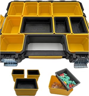 Nesting Bin (3-Pack) Compatible with DeWalt Deep Pro Organizer DWST14825 - Storage Bin Organizer Insert for Small Parts, Fasteners, Bits (Black)