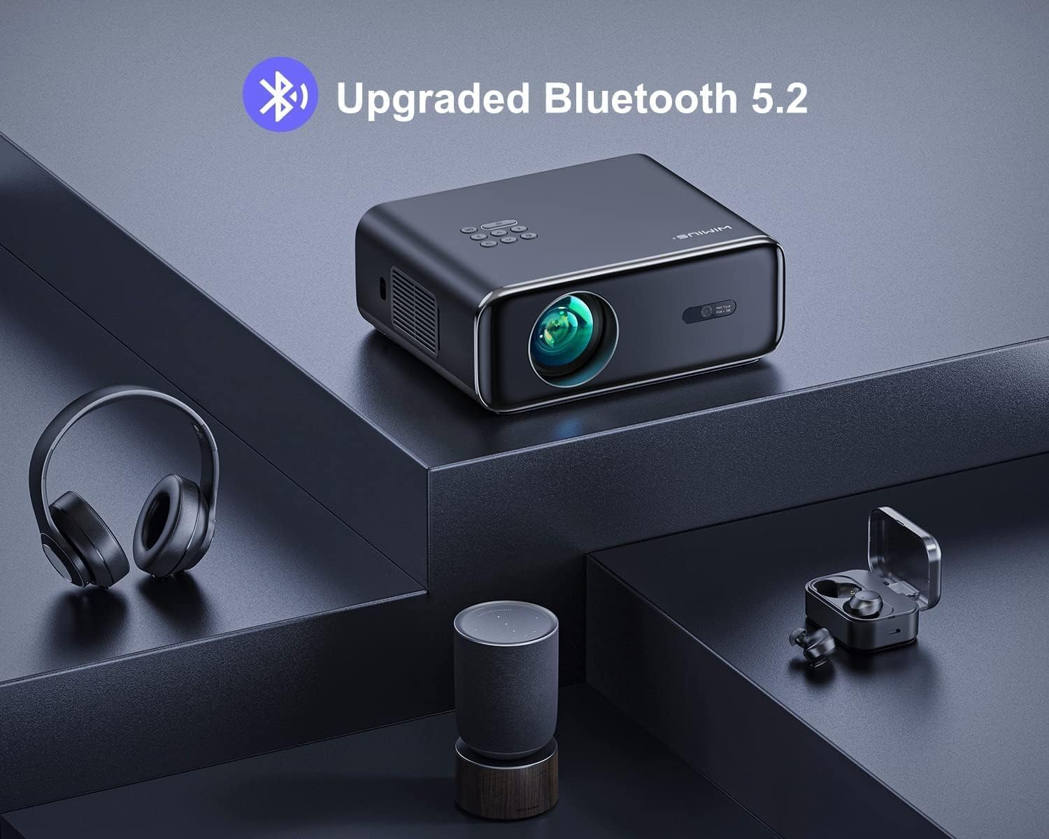 WIMIUS プロジェクター Bluetooth 5.2 WiFi 6 Auto Focus] Projector with WiFi 6 and Bluetooth 5.2, 480 ANSI