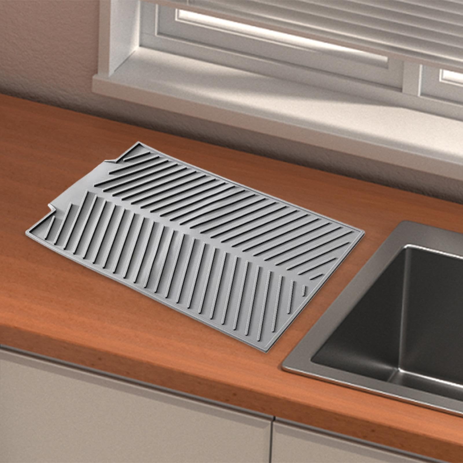Tapis D'égouttage Silicone Pour Machine à Café - 29.8x18.1x0.7 Cm - Antidérapant, Imperméable - Protège Le Plan De Travail
