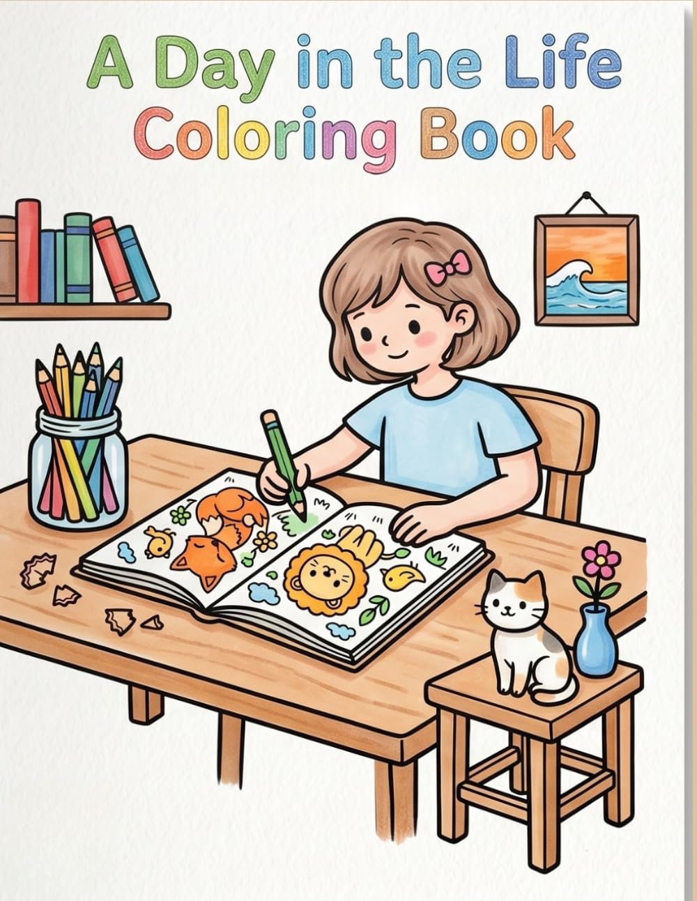 A Day in the Life Coloring Book: A Cozy and Relaxing Journey Through Simple Daily Pleasures – Bold and Easy Coloring Pages for Adults, Teens, and Kids