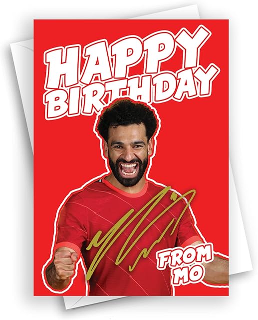 HWC Trading Mo Salah Birthday Card for Liverpool Fans and Supporters
