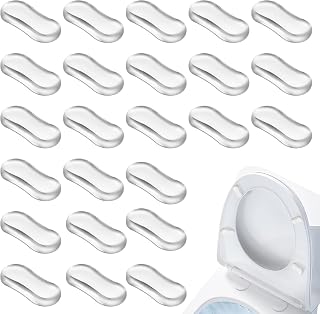 20 Pieces Toilet Seat Bumpers, Silicone Strong Adhesive Toilet Seats Lid Bumper, Adhesive Lid Buffers for Home Hotel and Hospital Toilets