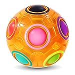 Vdealen Magic Rainbow Puzzle Ball, Fidget Ball Puzzle Brain Teaser Fidget Toy for Boys & Girls- Birthday Party Easter Valentines Christmas Stocking Stuffers for Kids Teen & Adults(Orange)