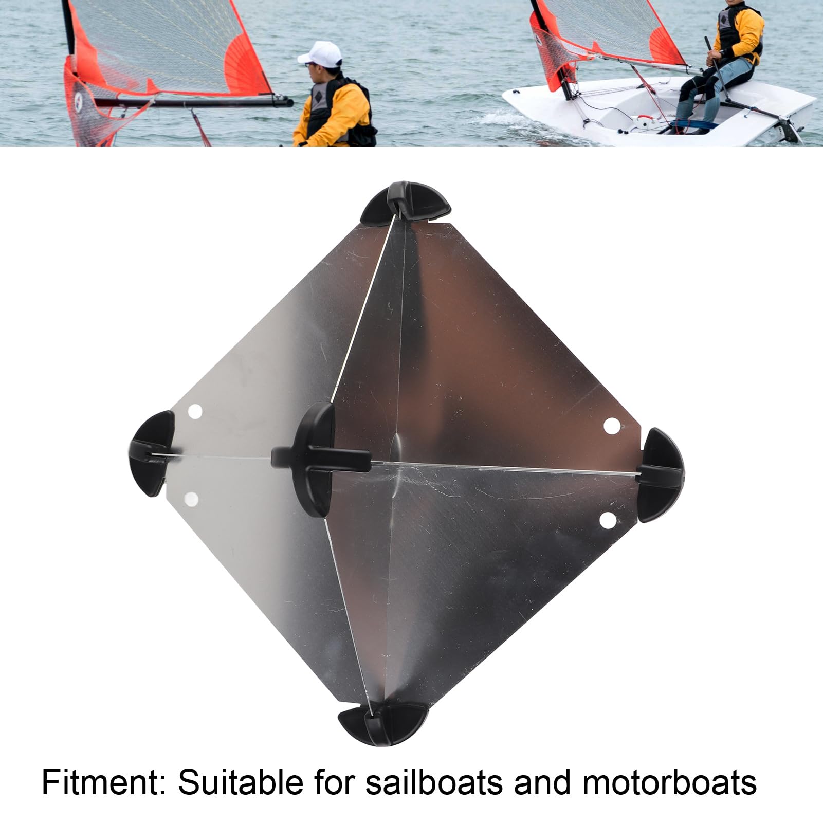 Aramox Oktaeder-Bootsreflektor, Aluminium-Marine-Radarreflektor, 12 X 12 Zoll, 5 Quadratmeter Reflexion, Breite Passform für Segelboote und Motorboote bei Schlechter Sicht