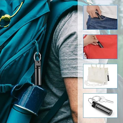 Miniatura 4 de Paquete de 2 llaveros pequeños de bolsillo para pastilleros, estuche portátil para pastilleros, mini contenedor organizador de píldoras de aleación