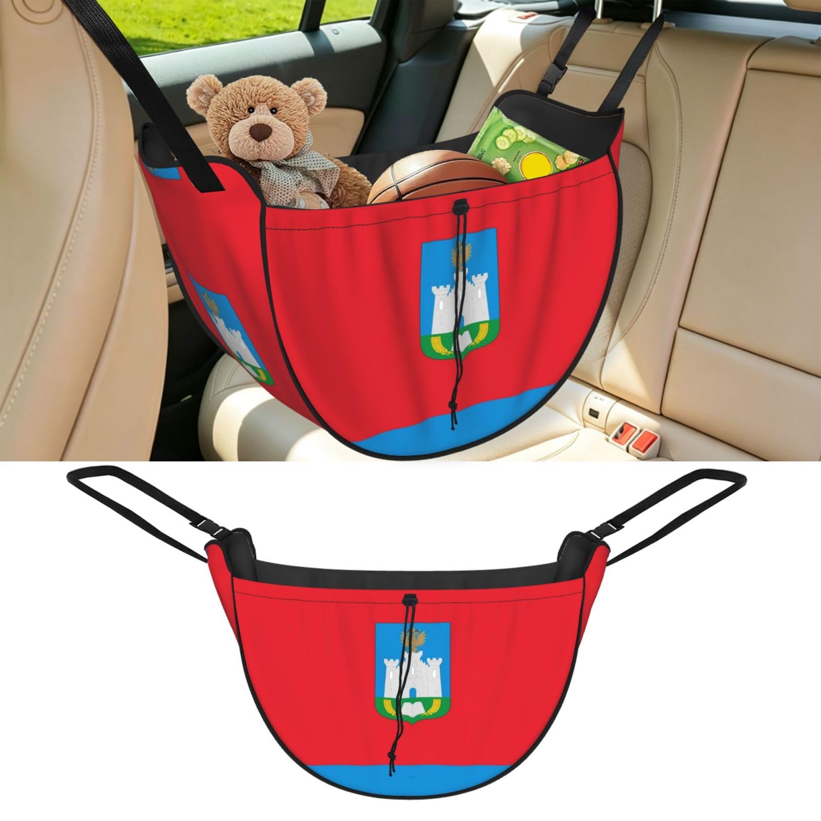 Cntdbu Black Oryol Flag Car Seat Organizer-Backseat Storage Bag For Travel