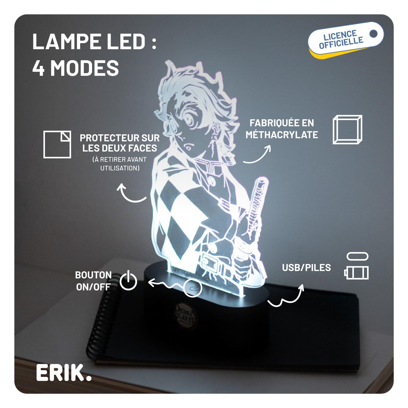 Grupo Erik - Cadre Lumineux One Piece - Cadre LED Avec 3 Modes D'éclairage, Alimentation USB, 20x28 Cm | Deco Chambre Ado Fille, Décoration Lumineuse, LED Deco
