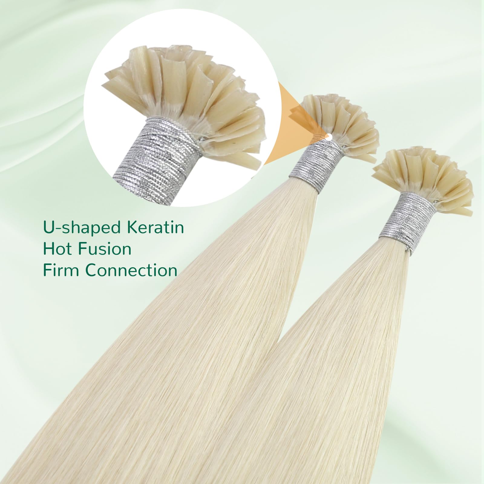 Easyouth Nano Hair Extensions Real Human Hair Blonde Nano Beads Hair Extension Human Hair Platinum Blonde Nanos Loop Hair Extensions Pre Bonded for Natural Look 14 Inch 50g 1g/Strand #1000 — view 148