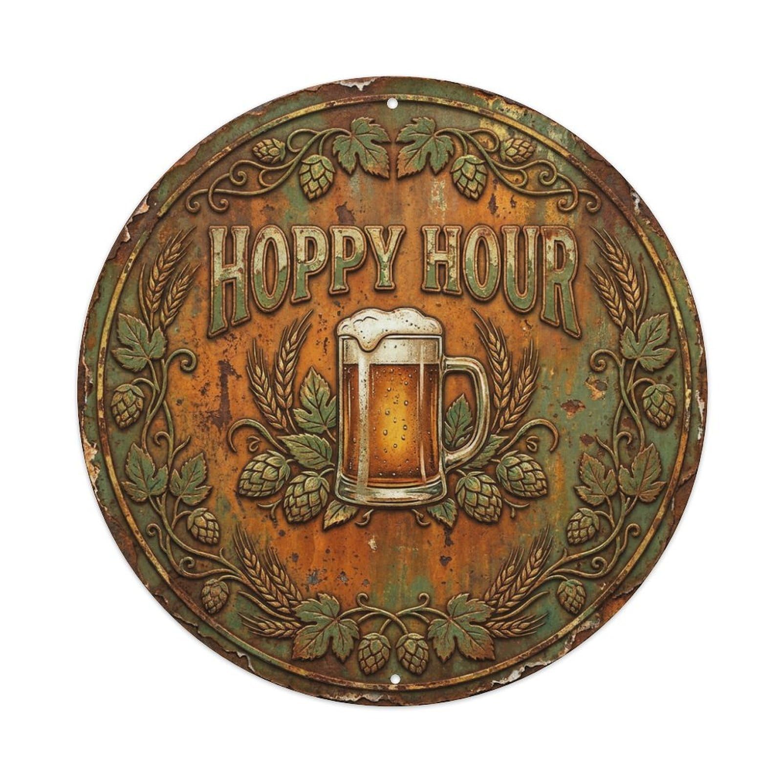 Fyrn Style Metal Tin Sign Vintage Beer Drinkware Hoppy Hour Retro Bar For Pub