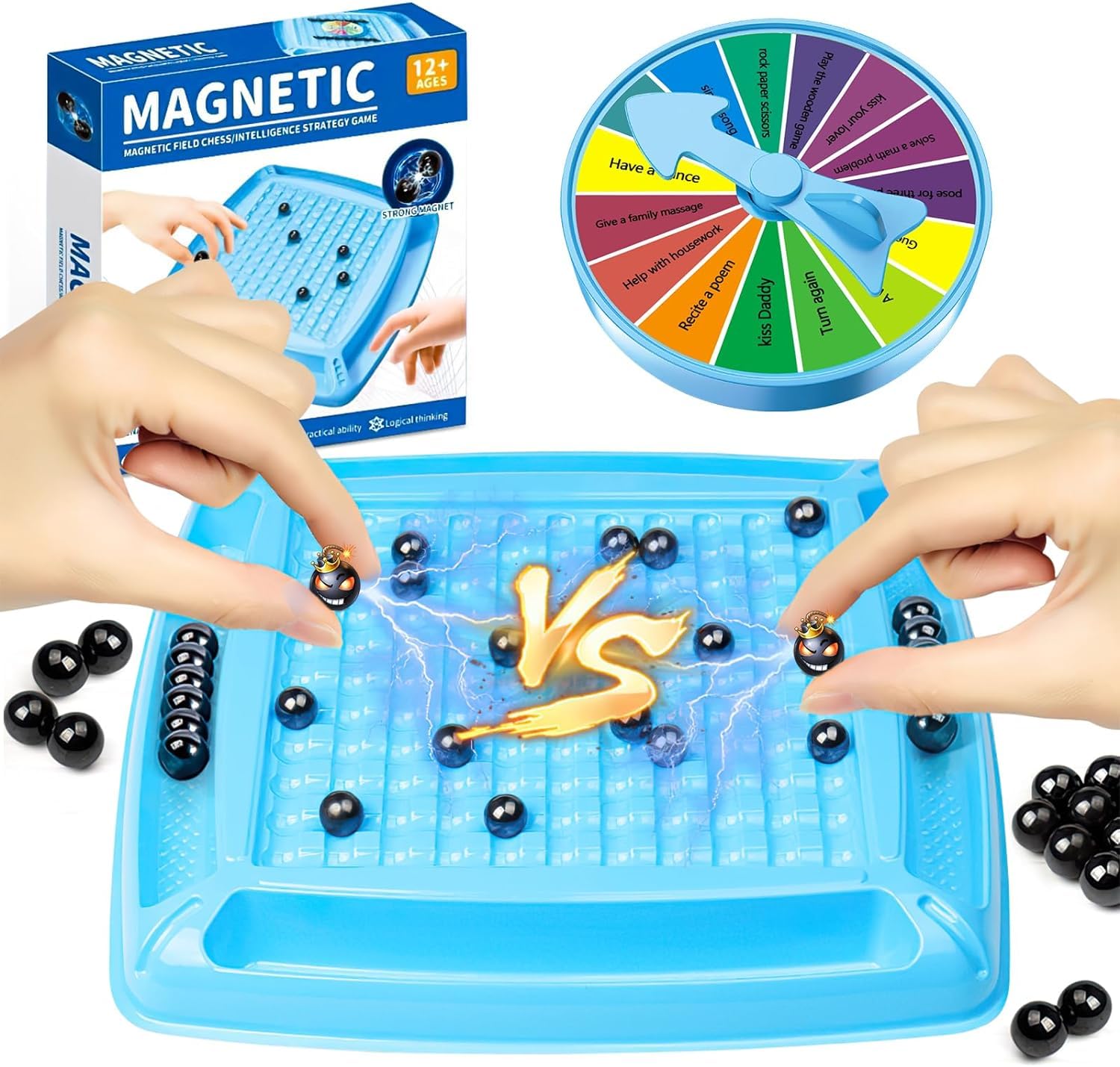 PLUSPOINT Magnetic Chess Game for Kids and Adults,Fun Family Magnet Chess Game with 20pcs Stones Magnetic Chess Board Game,Magnetic Game Gifts for Boys & Girls,2-4 Players (B09CDL46WJ) Amazon Price History, Amazon Price Tracker