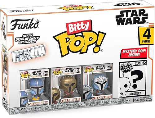 Miniatura 7 de Funko Bitty Pop! The Mandalorian Mini juguetes coleccionables, paquete de 4  Infantería pesada Mandalorian, The Armorer, Bo-Katan Kryze y figura de