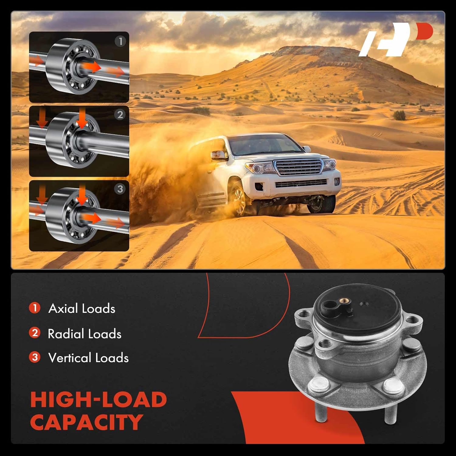 A-Premium 2 x Rear Wheel Bearing and Hub Assembly with 5-Lug Compatible with Mazda 3 2014-2018, 3 Sport 2014-2018