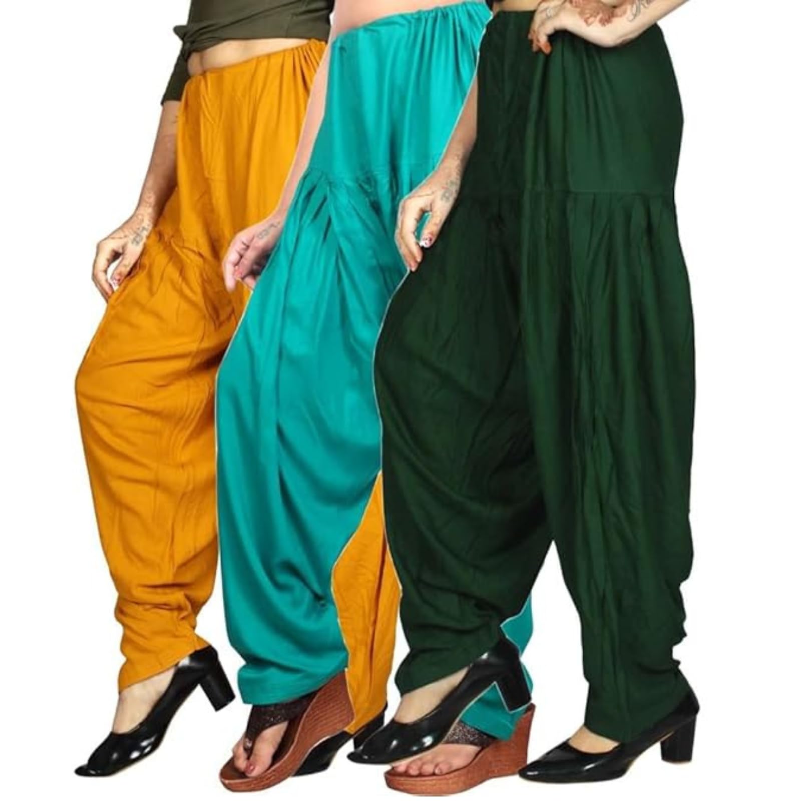 fashion gallery Women's Rayon Relaxed Fit Patiala Salwar with Full Length Drawstring Closure Type and Flexible Waist|Patiala Pant for Woman-picture-31
