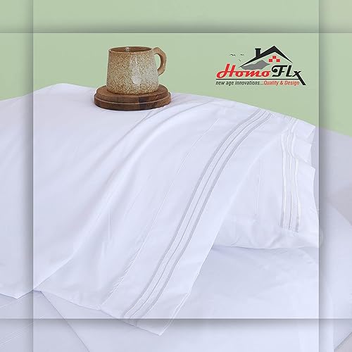 Miniatura 2 de HomoFLx - Microfibra - 1800 hilos - Bolsillos de hasta 16 pulgadas de profundidad - Extra suave, refrescante y transpirable - Hotel Luxury - Blanco