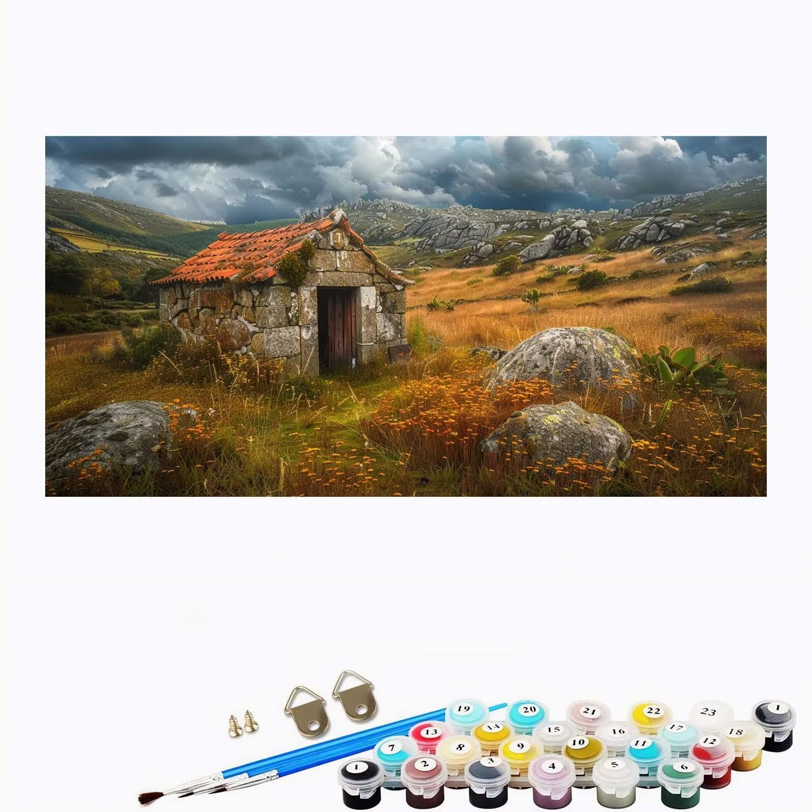 Pintar por Numeros Grande Otoño, Cuadros para Pintar por Numeros Paisaje, Kit Manualidades Adultos Pinturas Acrílica, Paint by Numbers para Decoración de Casa Pared Regalo 80x160 cm sin Marco-YH1254