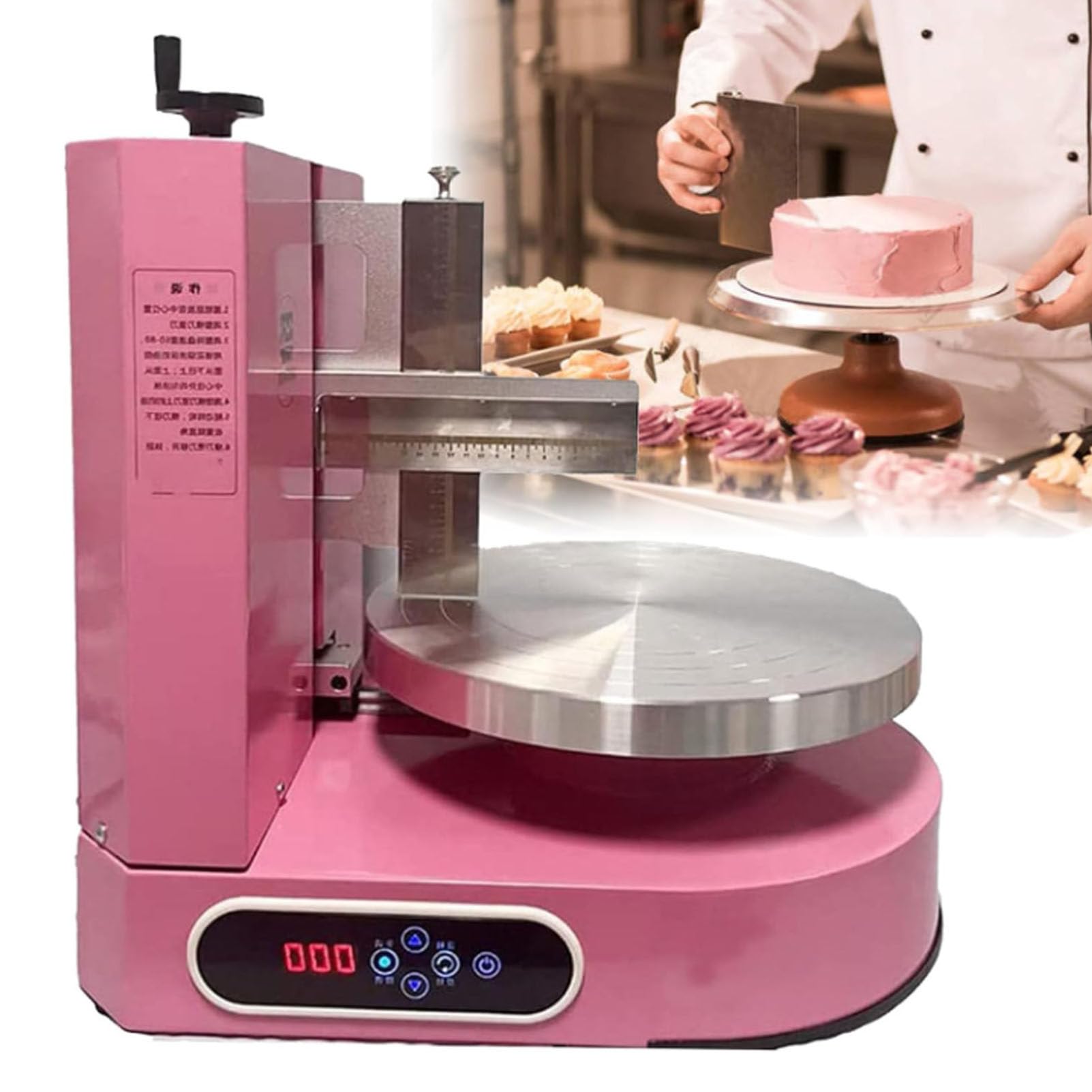 Automatische Tortenglasurmaschine – Tragbares Glätt- und Abstreifwerkzeug zum Dekorieren von Torten – Verstellbarer Glasurglätter zum Backen und für Geburtstagstorten