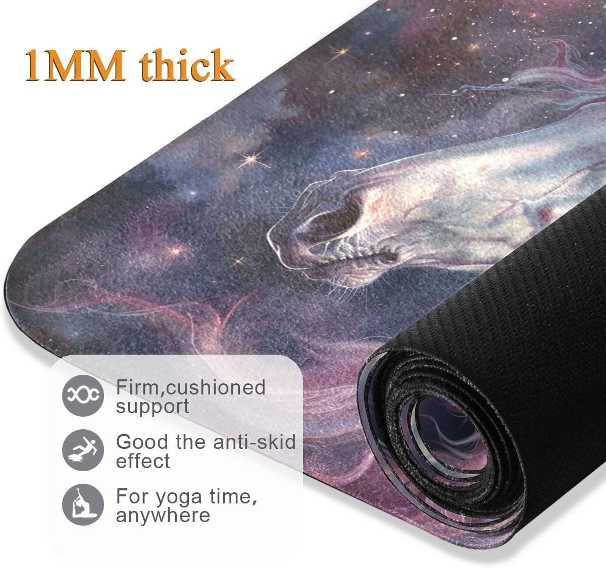 ALAZA Star Magic Unicorn Space Yoga Mat Non Slip Fitness Exercise Mat, Workout Mat for Yoga, Pilates and Floor Exercises
