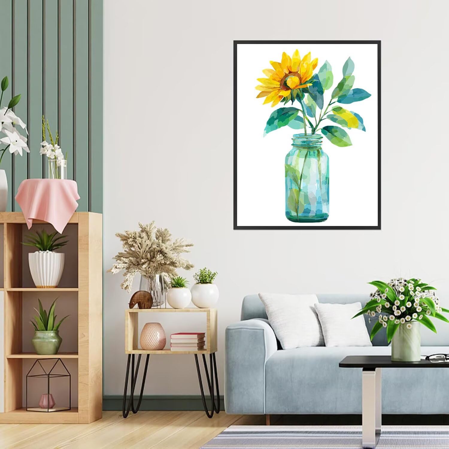Dipingere con i Numeri Adulti Fiori, Girosoli Dipingere con i Numeri Bambini DIY Kit, Set Premium con Pennelli, Decorazione Casa & Creativo Regalo, Attività di Tempo libero 90x120cm z-202