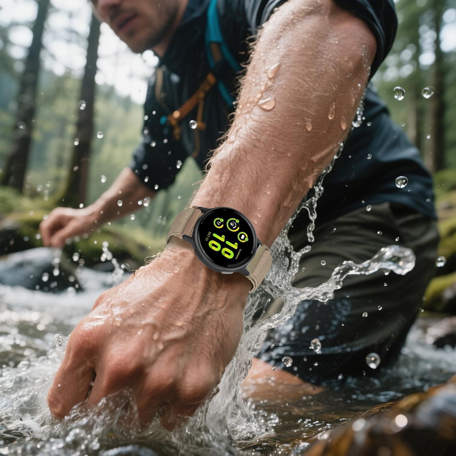 5 Pack Stretchy Watch Band Compatible with Garmin Vivoactive 5/Vivoactive 6, 20mm Soft Elastic Fabric Adjustable Replacement Sport Loop Straps for Garmin Venu Sq 2 /Forerunner 55/165 Women Men - Image 6