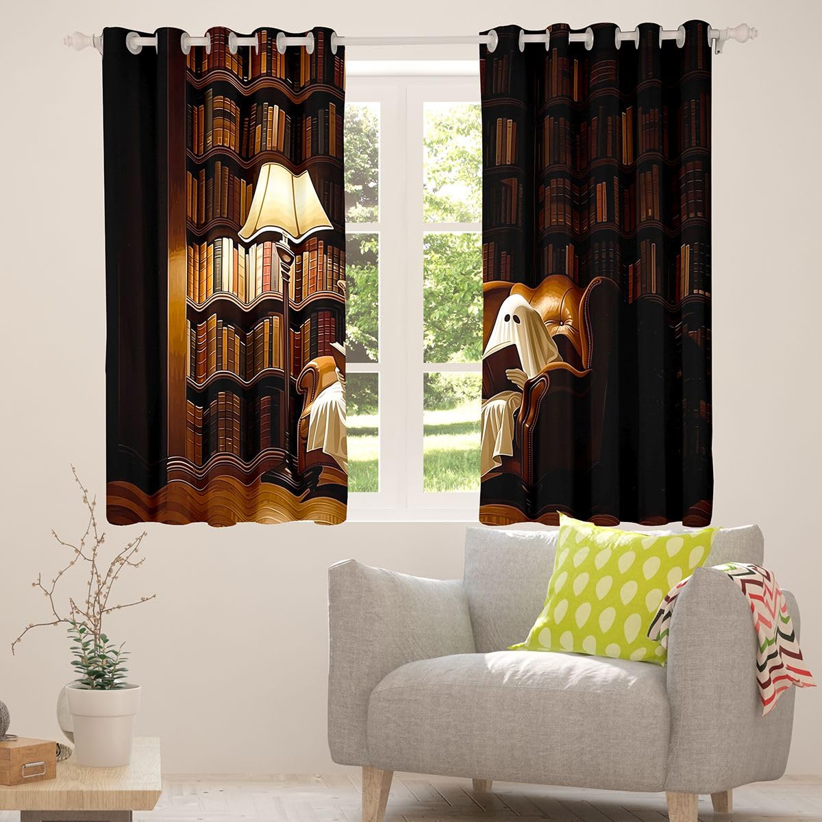 Homewish Tende oscuranti per bambini, motivo: fantasma, 132 x 160 cm, per