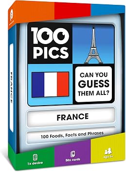 France Quiz Game - Educational Travel Trivia Flash Card Games for Smart Kids, 100FRANCE