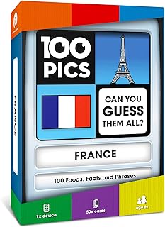 100 PICS France Quiz Game - Educational Travel Trivia Flash Card Games for Smart Kids, (100FRANCE)