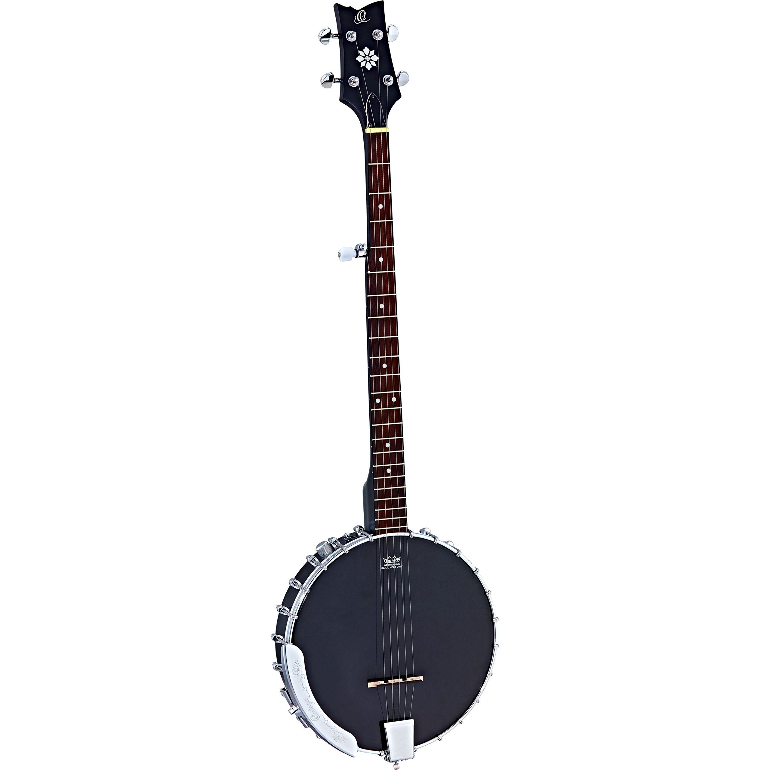 ORTEGA Banjo Série Raven 5 cordes dos ouvert avec housse luxe et capteur intégré - BK - Noir (OBJE250OP-SBK)