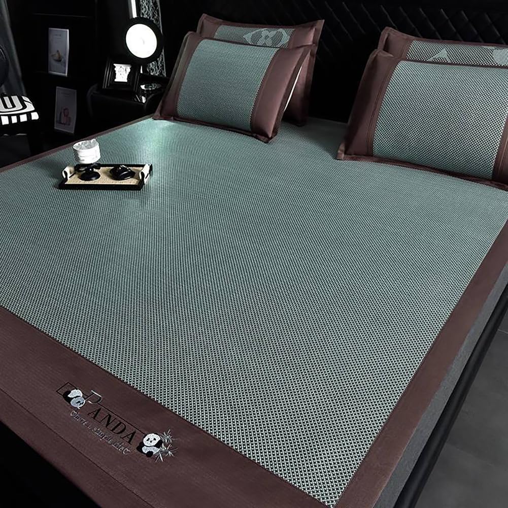 LOMNCHSG Bamboo Rattan Mat Bed, Cooling Bamboo Sleeping Mat Breathable Foldable Multiple Sizes(Q,180 * 200CM)