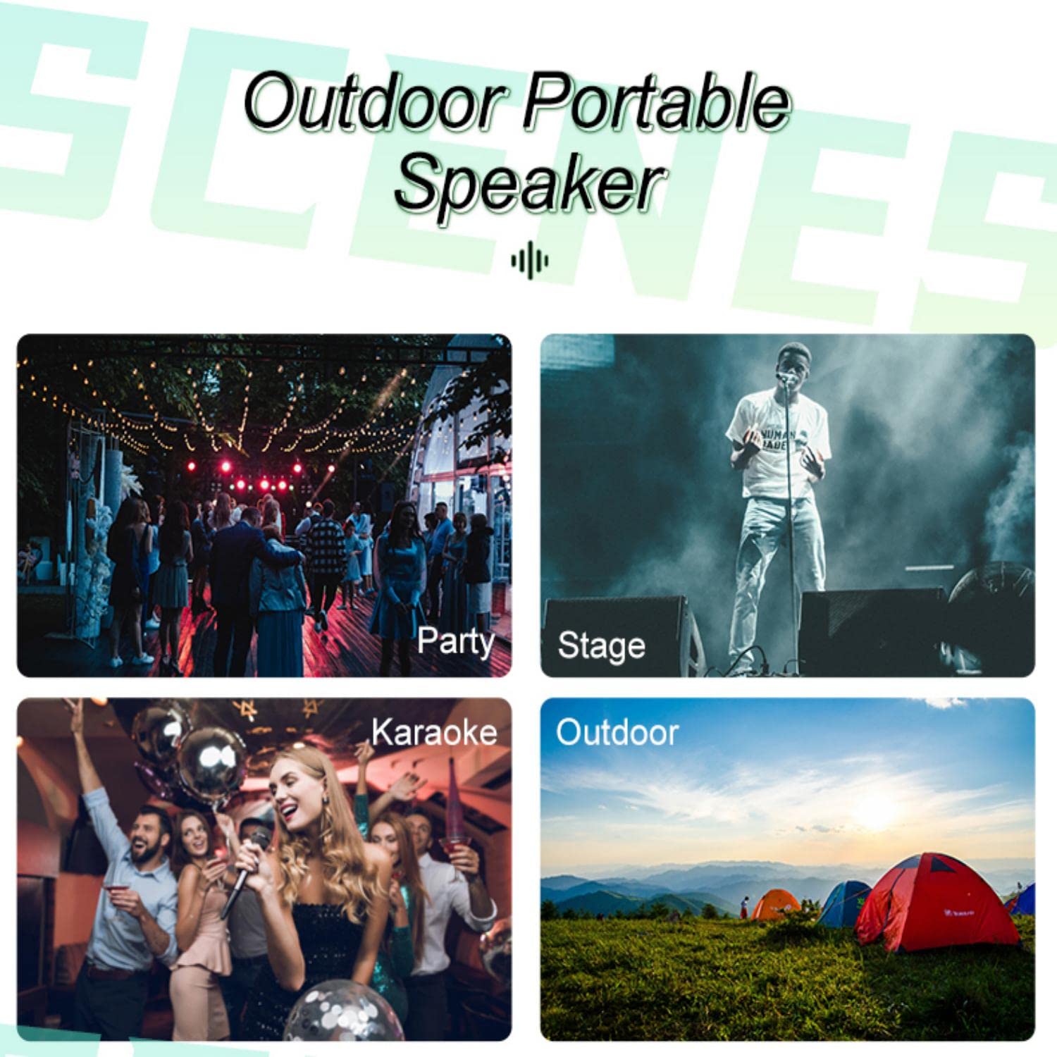 SHIDU 50W Macchina Karaoke per Adulti, Sistema PA Portatile Amplificatore Vocale Altoparlante Bluetooth con Microfono Wireless e Telecomando, Supporta AUX/USB/SD per Broadcast, Casa, Feste